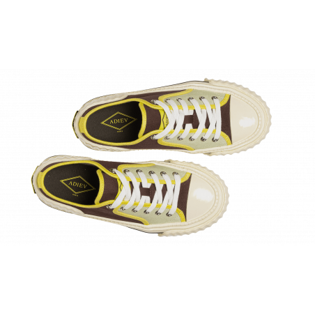 PAN PAN ! low  Sneakers Men - Burgundy, yellow and pale green
